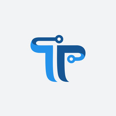 technology letter t vector logo template