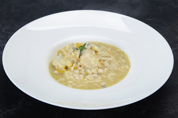 Risotto with pear and cheese