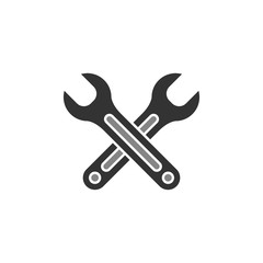 Wrench icon flat vector design. Repair symbol.