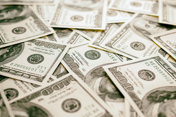 View of banknotes as a background. Money and Finance. The concept of money and savings. Success, wealth and poverty, the concept of poverty. The concept of business growth