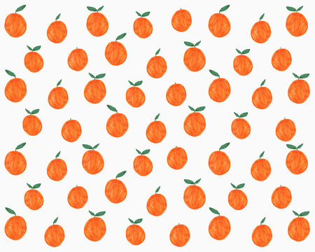 Illustration of oranges on white background
