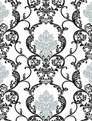 Damask pattern vector element. Classic luxury old-fashioned ornament grunge background. Royal victorian texture for wallpaper, textile, fabric, wrapping. Exquisite floral baroque patterns.