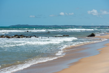 Fototapeta na wymiar Pipa beach, Tibau do Sul, near Natal, Rio Grande do Norte, Brazil on January 13, 2019. Minas beach