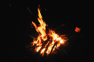 Fototapeta na wymiar fire in the night