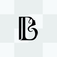 Initial B letter luxury beauty monogram logo.