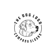 Vintage Dog Stamp Label logo design