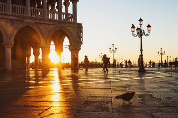 beautiful sunrise in venice