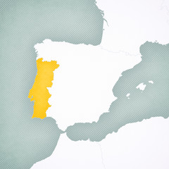 Map of Iberian Peninsula - Portugal