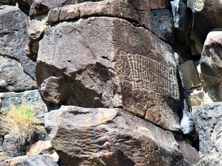 Petroglyphs from the Maturango site in California desert