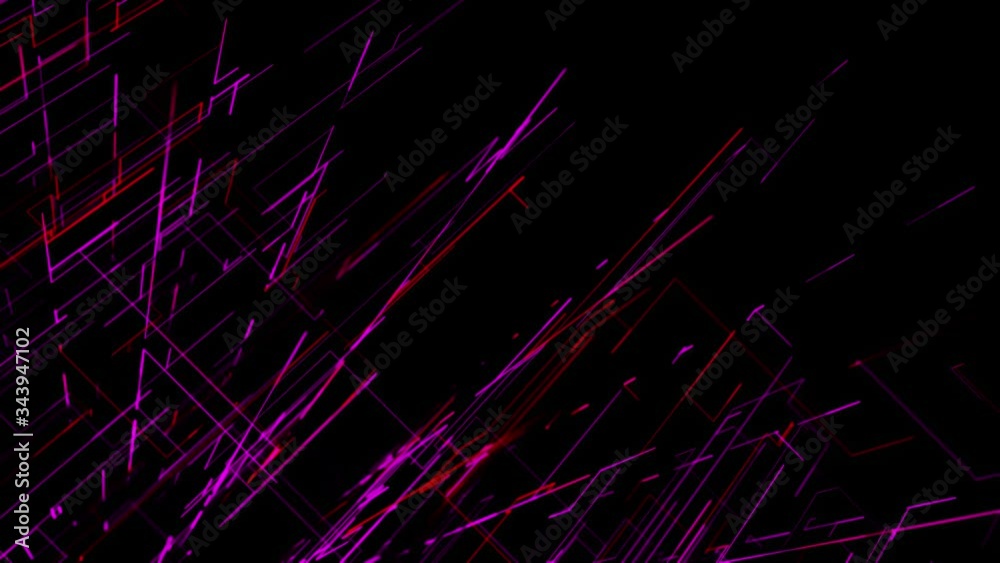 Poster abstract multicolored crossing beams isolated on black background. animation. many narrow bright lin