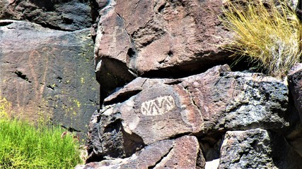Petroglyphs from the Maturango site in California desert