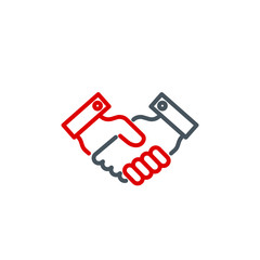 don't shake hands single line icon isolated on white. Perfect outline symbol Prevention direct contact with infection Coronavirus Covid 19 banner. warning element avoid handshake with editable Stroke