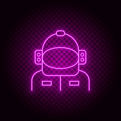 Space suit, vector, neon icon illustration isolated sign symbol- Neon vector icon