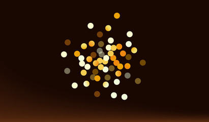 Yellow Dust Isolated Brown Dark Background. 