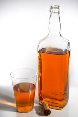 bottle and glass of brandy