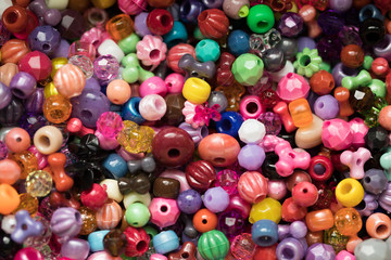 Fototapeta na wymiar Collection of colorful plastic beads
