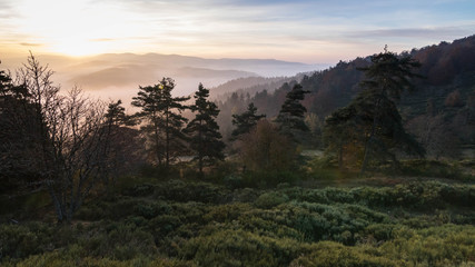 Obraz premium Lever de soleil au Luc en Lozère