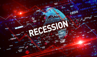 Financial crisis and recession digital background