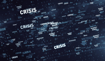Financial crisis and recession digital background
