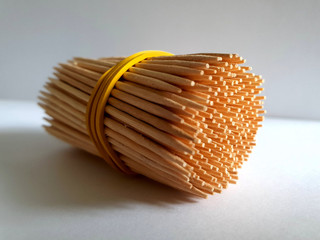 toothpicks on a white background.
