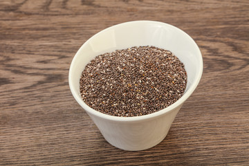 Seasoning chia seeds in the bowl