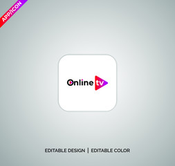 Letter Online tv logo and app design, Gradient colorful glossy colors on White background logo design Vector Illustration with flat style