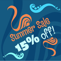 Summer Sale Sign Fifteen Percent Off