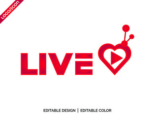 Letter Live tv logo and app design, Gradient and red color glossy colors on White background logo design Vector Illustration with flat style