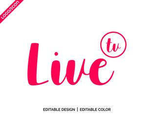 Obraz premium Letter Live tv logo and app design, Gradient and red color glossy colors on White background logo design Vector Illustration with flat style