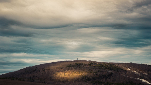 Sunlight On Mount Wachusett In Massachusetts