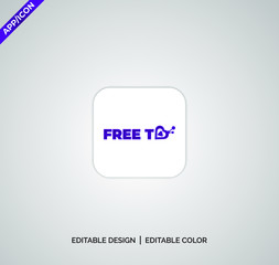 Letter Free tv logo and app design, Gradient colorful glossy colors on White background logo design Vector Illustration with flat style