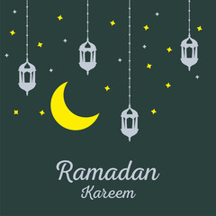 Modern Ramadan Kareem  poster, invitation. Modern Ramadan Kareem or Eid Mubarak poster, invitation.