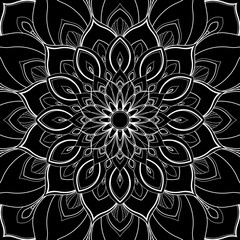 Ethnic Mandala ornament isolated on black background. Vector illustration