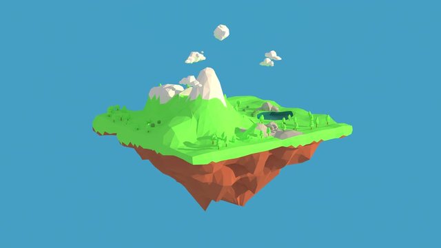 3D illustrator High mountains, snow-capped peaks. 3d rendering low polygon geometry background. Abstract polygonal geometric Shape. Lowpoly minimal style art.