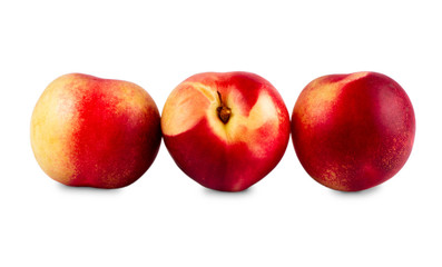 Fototapeta na wymiar three red peaches