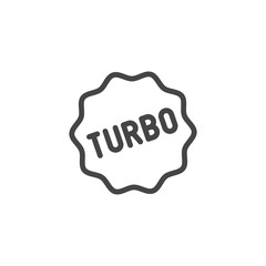 Turbo icon in outline style. Graphic symbol for advertising, promo. Contour label for mobile apps, sites and printed products. Vector illustration isolated.