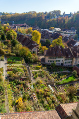 Fototapeta na wymiar Beautiful traditional houses and gardens, Bern