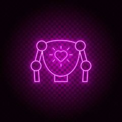 Robot, heart, vector, neon icon illustration isolated sign symbol- Neon vector icon