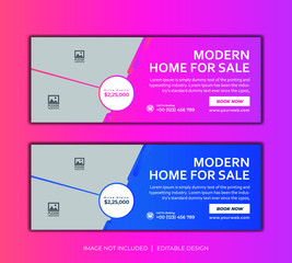 Set of Social Media banner Post design for Real estate social media post templates. real estate square editable banner template. Minimalist design.