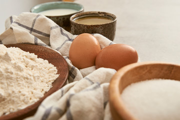 Raw ingredients for sponge cakes