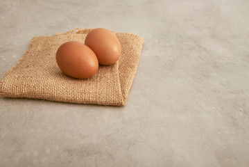 Eggs, raw ingredient for a sponge cake