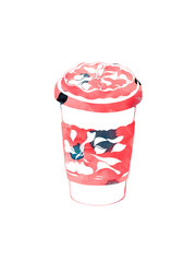 Fresh coffee watercolor art background