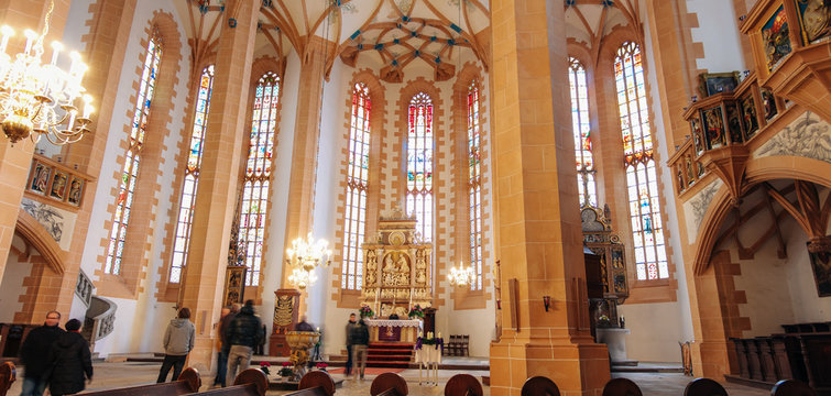 interior of church at Annaberg-Buchholz, Saxony