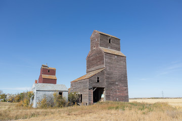tall old abandoned grain elevators © snaphappy28