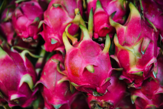 Dragon fruit for sale at central market, Phnom Penh, Cambodia, Southeast Asia