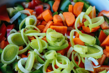 fresh sliced vegetables on a plate
