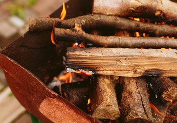 hot coals burning in a fireplace