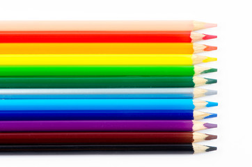 colored pencils isolated on white