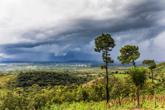 Lush hillside landscape in Guatemala.