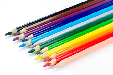 Fototapeta premium colored pencils isolated on white